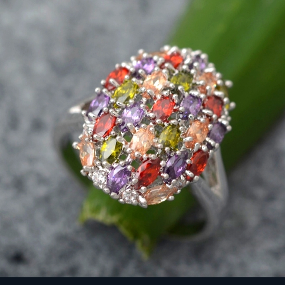 Multicolor 925 silver ring - Picture 3 of 4